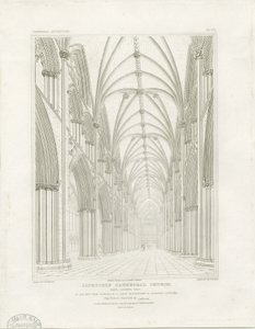 Interiör av Lichfield Cathedral - Nave: gravyr, och [c 1819] (tryck)