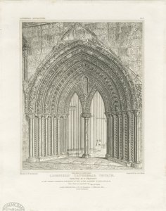 Lichfield Cathedral - North Transept Doorway: gravyr, nd [c 1820] (tryck)