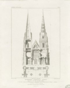 Lichfield Cathedral - West Front: gravyr, nd [c 1819]