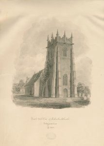 Adbaston Church: sepiateckning av John Buckler