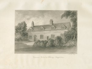 Aldridge Grammar School: sepiateckning, 1847