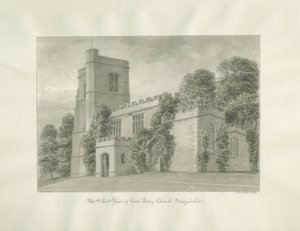 Arley Church: sepiateckning av John Buckler