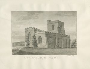 Arley Church: sepiateckning, 1846 av John Buckler