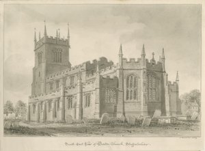 Barton under Needwood Church: sepiateckning av John Buckler