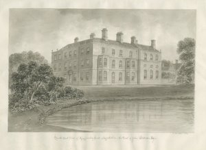 Biddulph - Knypersley Hall [ny]: sepiateckning av John Buckler