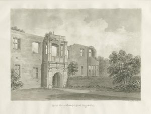 Biddulph Hall (gammal): sepiateckning av John Buckler