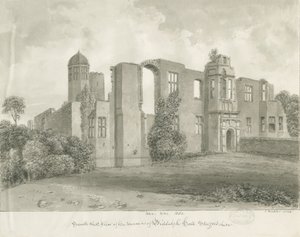Biddulph Hall (gammal): sepiateckning av John Buckler