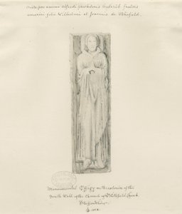 Blithfield Church - monumental bild: tonad teckning, 1823 av John Buckler