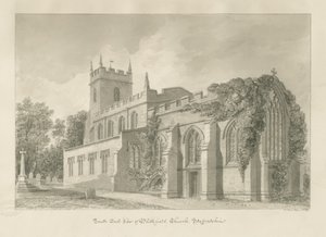 Blithfield Church: sepiateckning av John Buckler