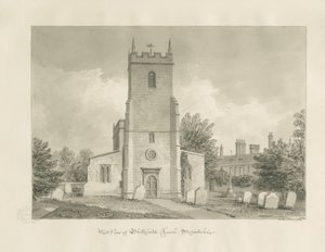 Blithfield Church: sepiateckning av John Buckler