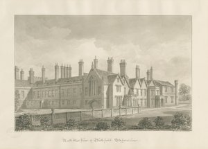 Blithfield Hall: sepiateckning av John Buckler