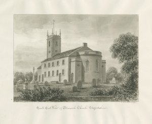 Bloxwich Church: sepiateckning av John Buckler