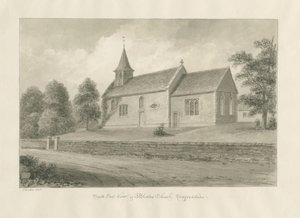 Blurton Church: sepiateckning, 1848 av John Buckler