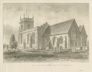 Bradley Church: sepiateckning, 1842 av John Buckler