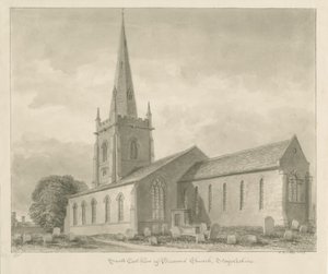Brewood Church: sepiateckning av John Buckler