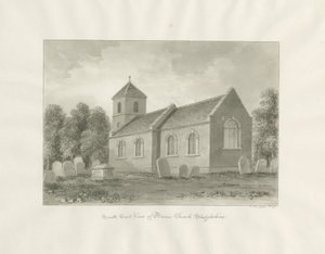 Broom (nu Worcestershire) kyrka: sepiateckning av John Buckler