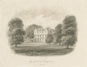 Broughton Hall: sepiateckning av John Buckler
