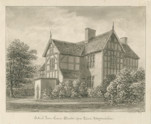 Burton-upon-Trent: Ordish Farm House: sepiateckning, 1839 av John Buckler