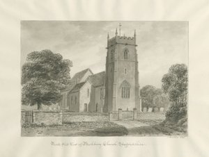 Bushbury Church: sepiateckning av John Buckler
