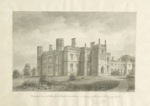 Butterton Hall: sepiateckning av John Buckler