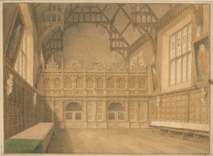 Cambridgeshire - Trinity College Hall - Invändig utsikt av John Buckler