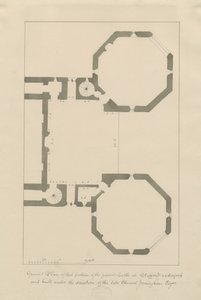 Castle Church - Stafford Castle: penna och tvätt, nd [? 1800-talet] (ritning) av John Buckler