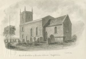 Cauldon Church: sepiateckning, 1844 av John Buckler