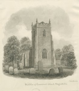 Caverswall kyrka: sepiateckning