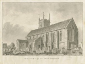 Colwich Church: sepiateckning, 1841 av John Buckler