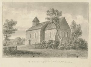 Coppenhall Church: sepiateckning av John Buckler