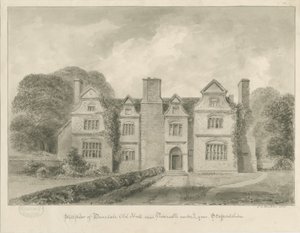 Dimsdale Old Hall: sepiateckning, 1841 av John Buckler