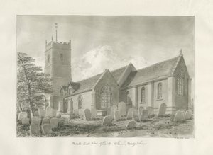 Enville kyrka: sepiateckning, 1846 av John Buckler