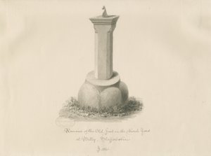 Typsnitt i Betley Church: sepiateckning av John Buckler