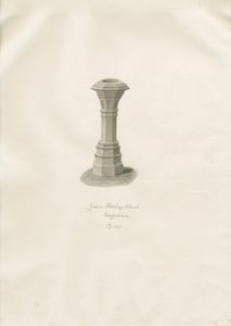Typsnitt i Aldridge Church: sepiateckning av John Buckler
