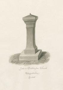 Typsnitt i Bobbington Church: sepiateckning av John Buckler