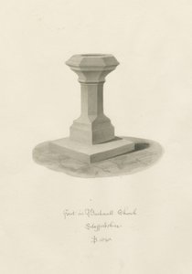 Typsnitt i Bucknall Church: sepiateckning av John Buckler