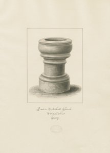 Typsnitt i Eccleshall Church: sepiateckning av John Buckler