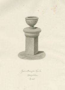Typsnitt i Edingale Church: sepiateckning av John Buckler
