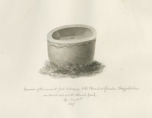 Typsnitt i Grindon Church: sepiateckning, 25 maj 1847 (ritning) av John Buckler