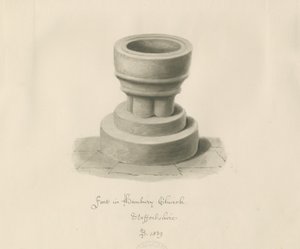 Typsnitt i Hanbury Church: sepiateckning av John Buckler