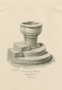 Typsnitt i Leigh Church: sepiateckning av John Buckler