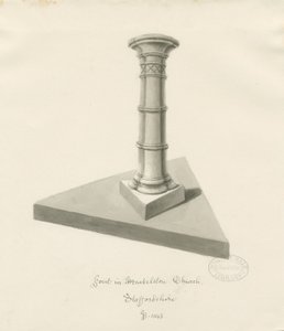 Typsnitt i Mucklestone Church: sepiatvättteckning, 1843 av John Buckler