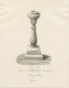 Typsnitt i Shareshill Church: sepiateckning av John Buckler