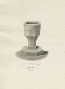 Typsnitt i Statfold Chapel: sepiateckning, 1848 av John Buckler