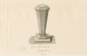 Typsnitt i Wetton Church: sepiateckning, 1839 av John Buckler