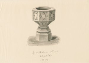 Typsnitt i Wichnor Church: sepiateckning av John Buckler