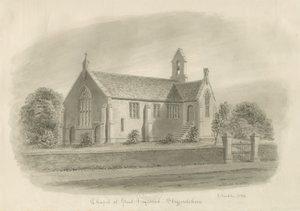 Great Haywood Chapel: sepiateckning av John Buckler