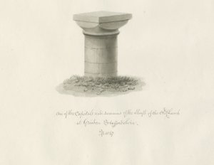 Grindon Church: sepiateckning av John Buckler