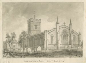 Harborne Church: sepiateckning av John Buckler