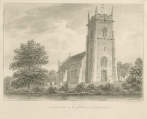 Haughton Church: sepiateckning av John Buckler